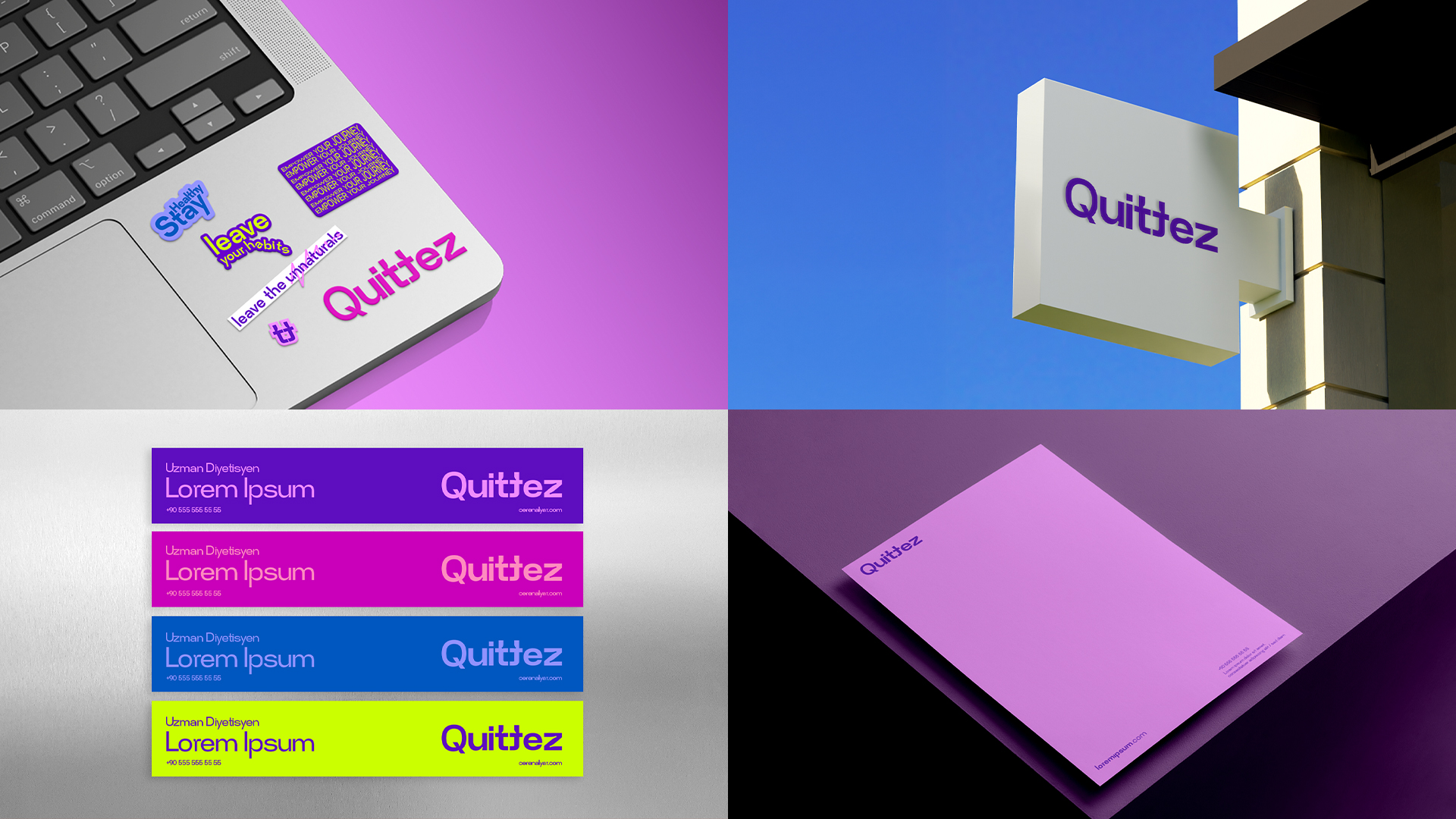 Quittez — Logo & Brand Identity / Print design / Design applications 3